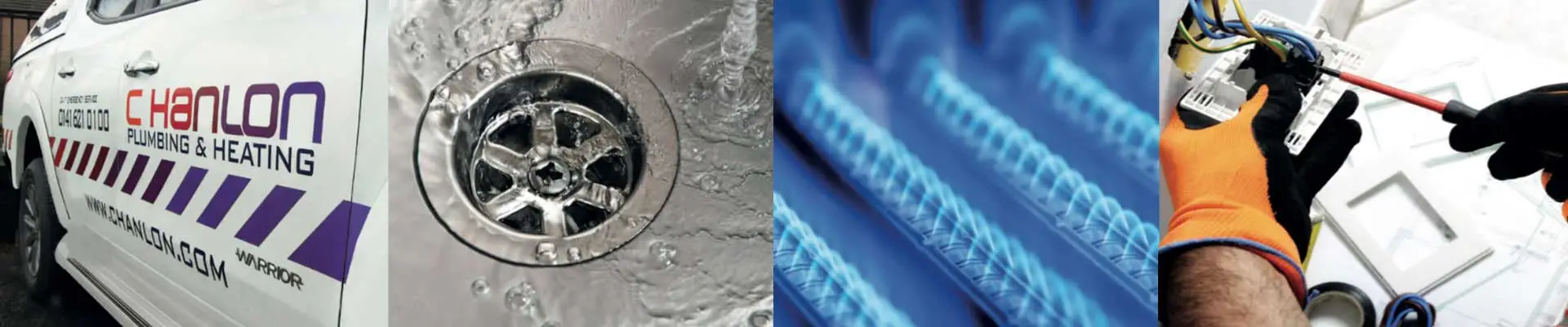 Collage of multi trade services: plumbing, gas safety checks